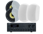 Weconic 6" Indoor Outdoor Ceiling Speaker Package with Bluetooth Amplifier 182C+LGC63+WTP660-WHT