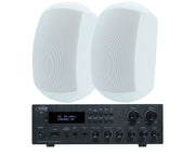 Weconic Outdoor Speaker Package with 160W Bluetooth Amplifier White 182C+WTP660WHT
