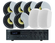 Weconic Indoor Outdoor Speaker Package with 320W Bluetooth Amplifier White 184C+3xLGC63+WTP660WHT