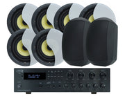 Weconic Indoor Outdoor Speaker Package with 320W Bluetooth Amplifier Black 184C+3xLGC63+WTP660BLK