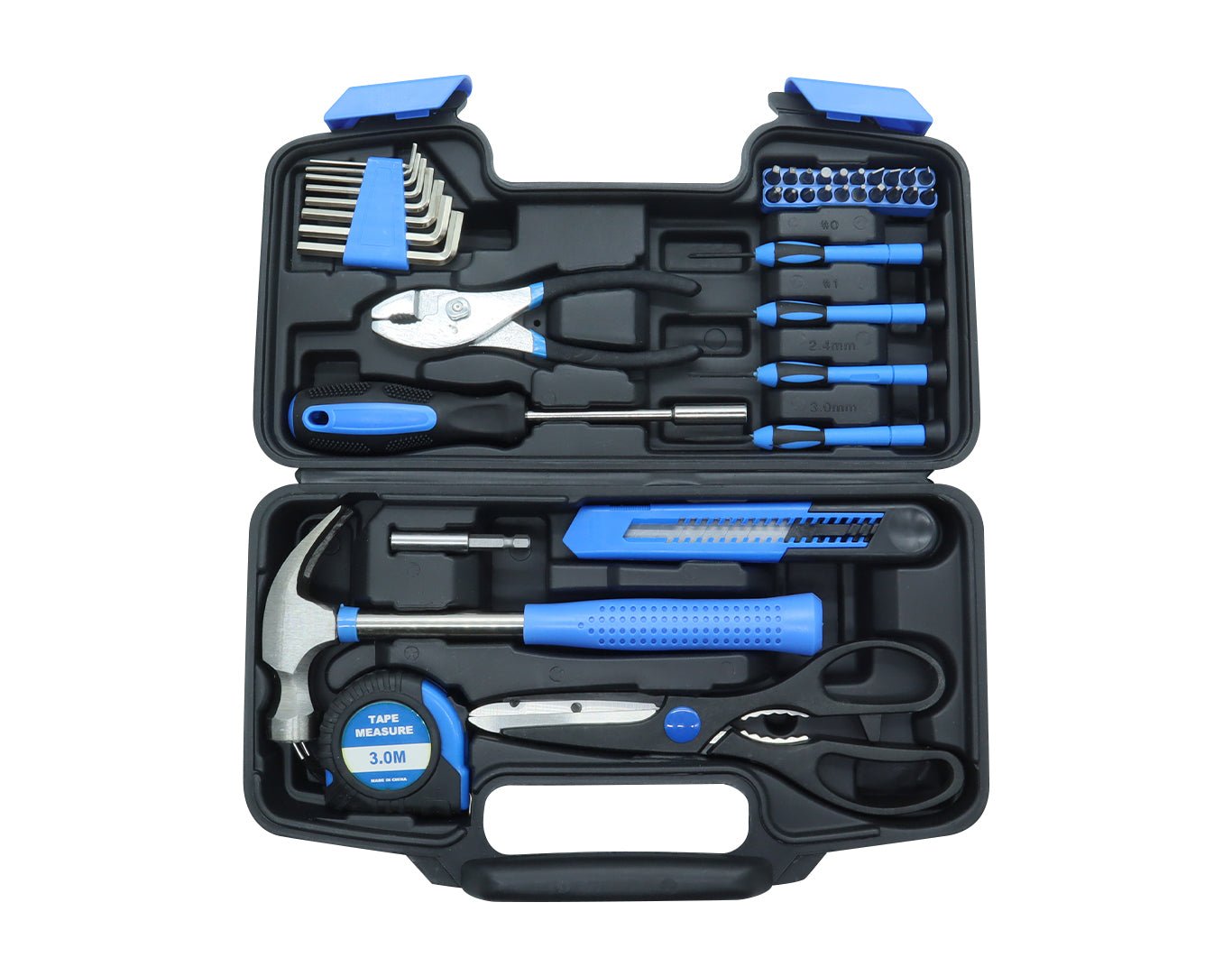 39 Piece DIY Tool Kit Hammer Screwdriver Pliers Blue