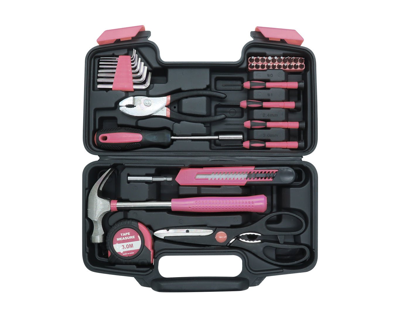 39 Piece DIY Tool Kit Hammer Screwdriver Pliers Girls Pink