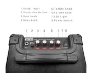 AROMA 10W Portable Guitar Amplifier Black AG10-BLK