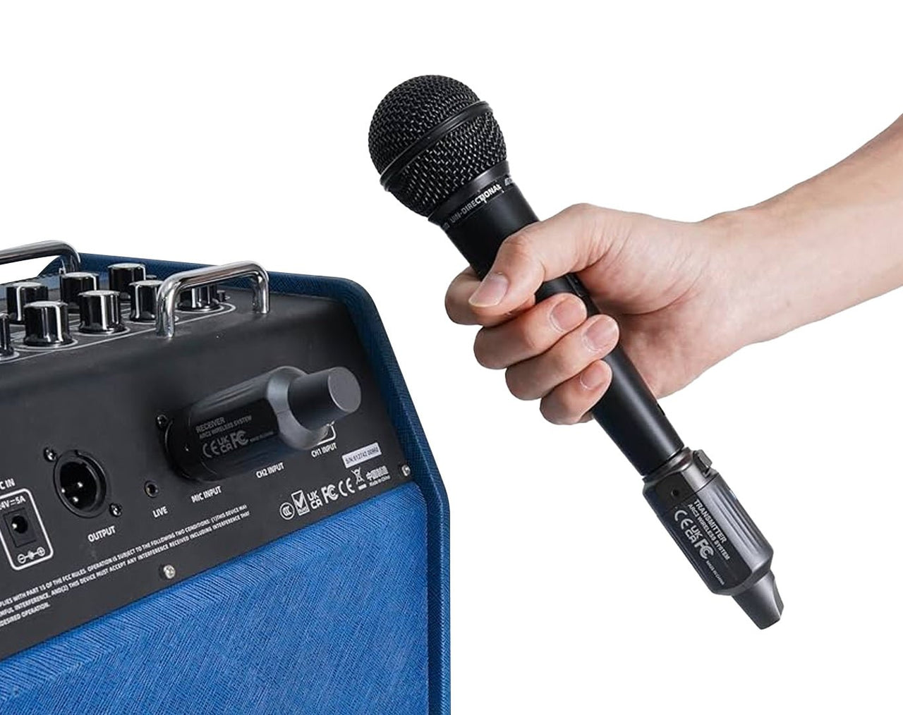 Aroma Wireless XLR Microphone System Rechargeable Multi-Frequency ARC2