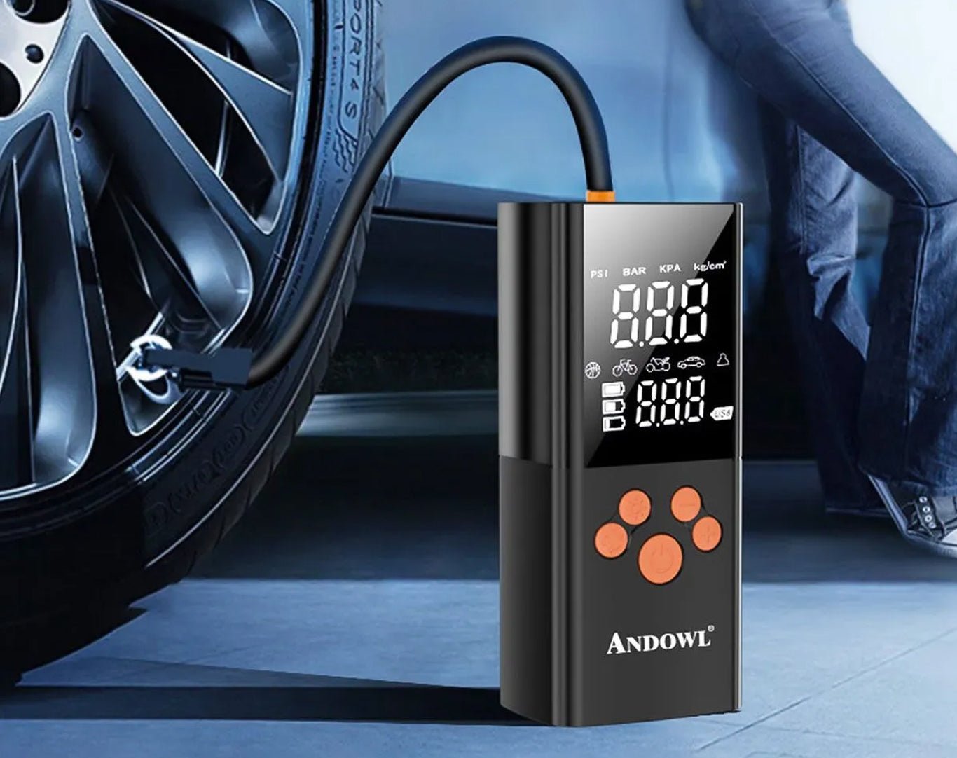 50W Digital Air Pump Car Tyre Inflator Portable Q-CQ116