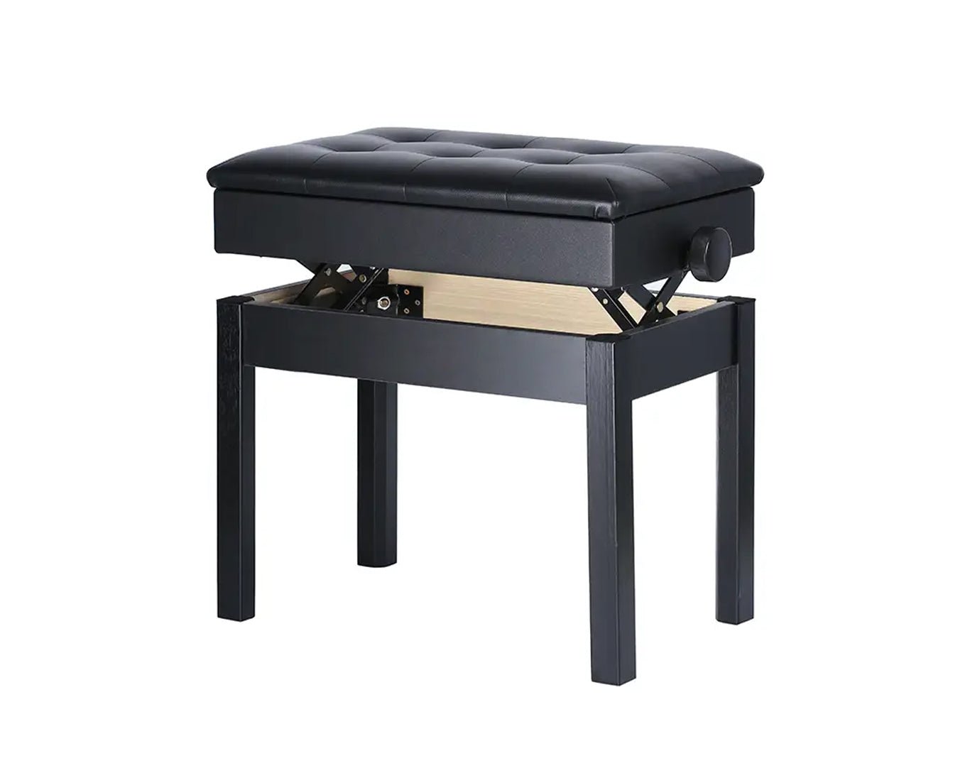 Premium Height Adjustable Padded Piano Stool with Internal Storage BA222
