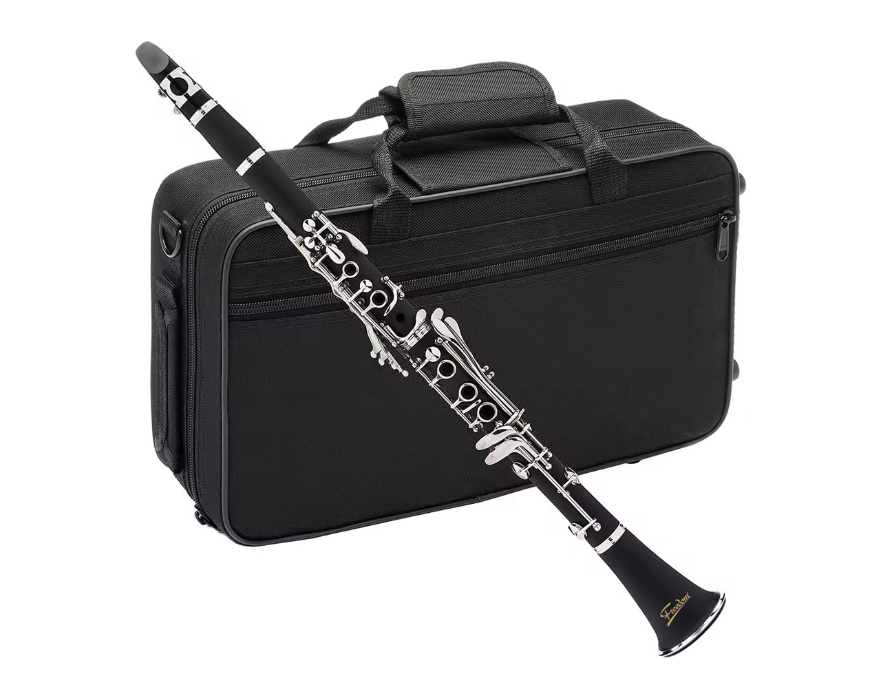 Student Clarinet Black Wood Finish Bb 17 Key with Soft Case MK-104