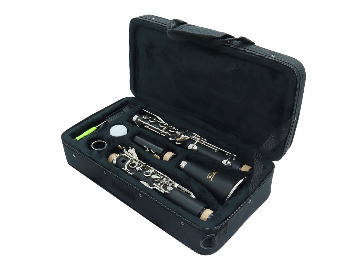 Student Clarinet Black Wood Finish Bb 17 Key with Soft Case MK-104