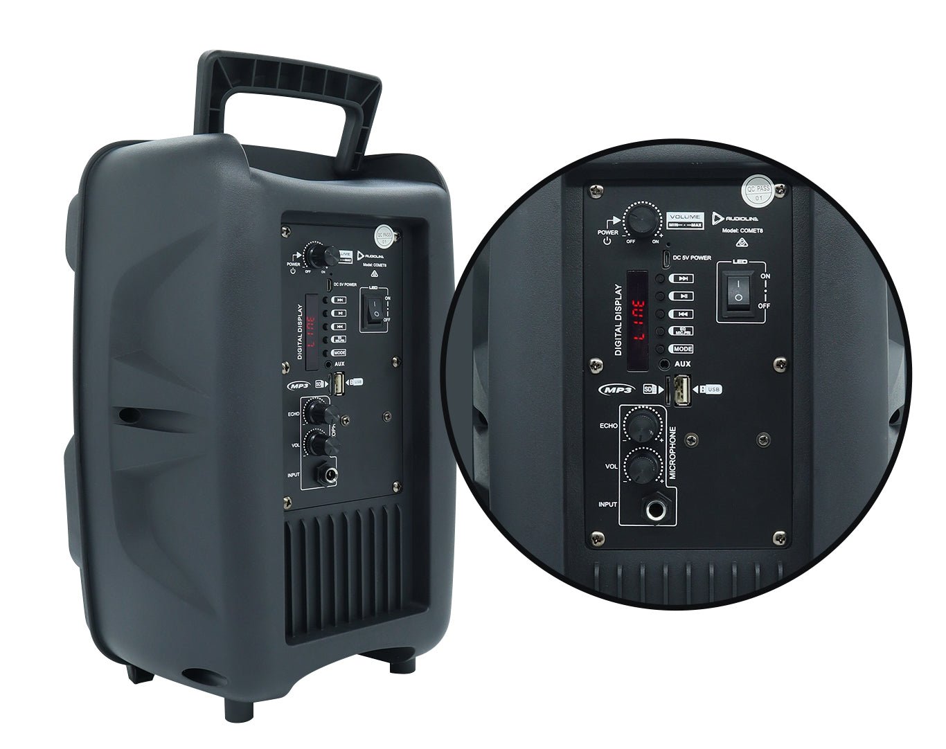 8" Portable Bluetooth PA Speaker Party Box COMET8