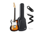 Donner 39" Solid Body Tele Style Left Handed Electric Guitar with Accessories Sunburst DTC-100SL