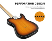 Donner 39" Solid Body Tele Style Left Handed Electric Guitar with Accessories Sunburst DTC-100SL