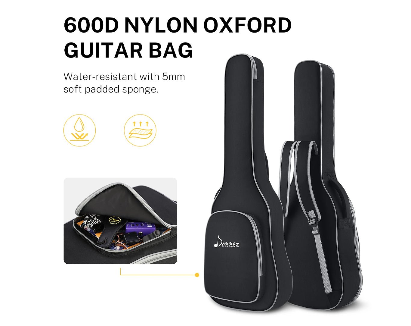 Donner 39" Solid Body Tele Style Left Handed Electric Guitar with Accessories Sunburst DTC-100SL