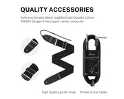 Donner 39" Solid Body Tele Style Left Handed Electric Guitar with Accessories Sunburst DTC-100SL