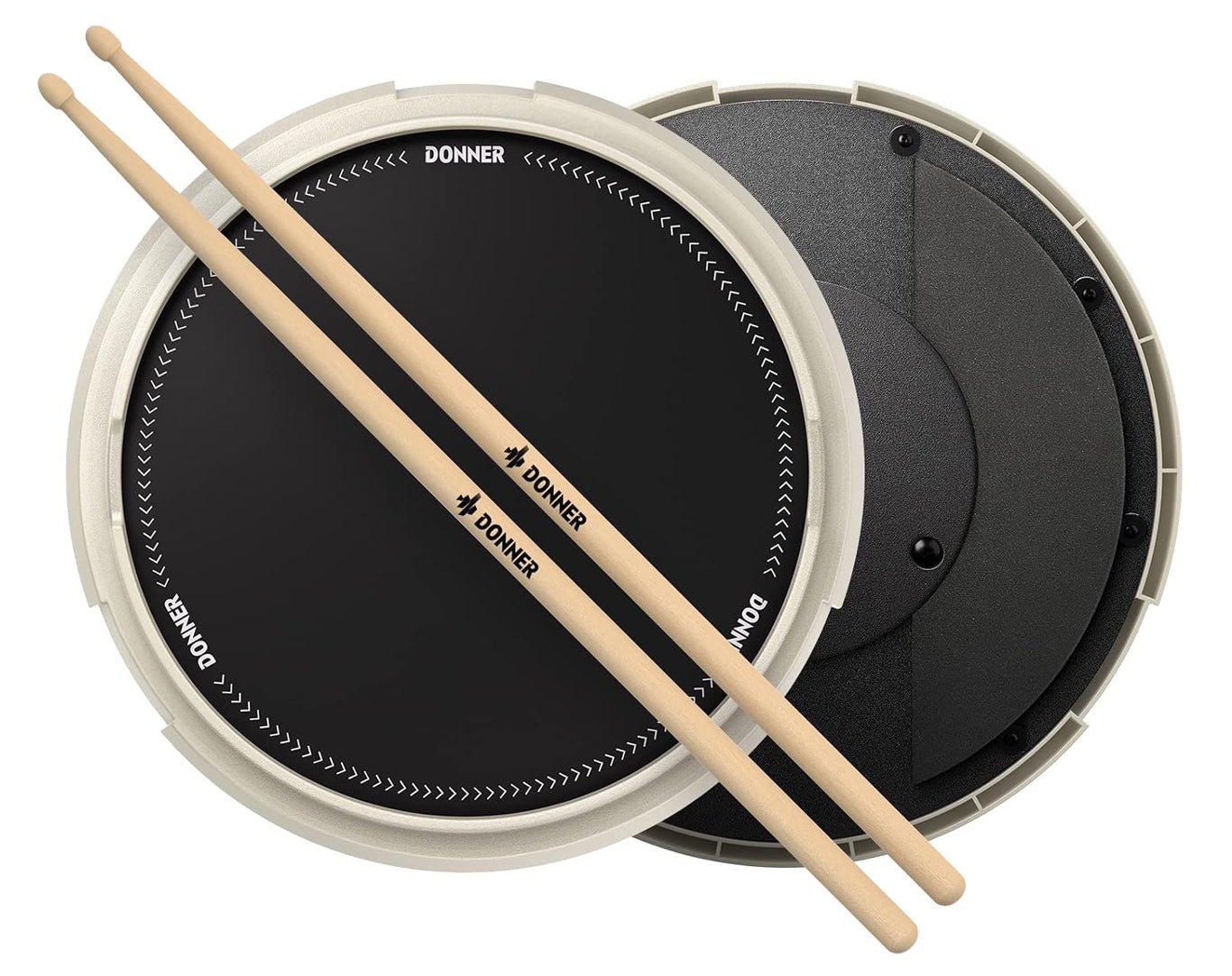 Donner 12" Drum Practice Pad With Sticks Grey DTB-1-GRY