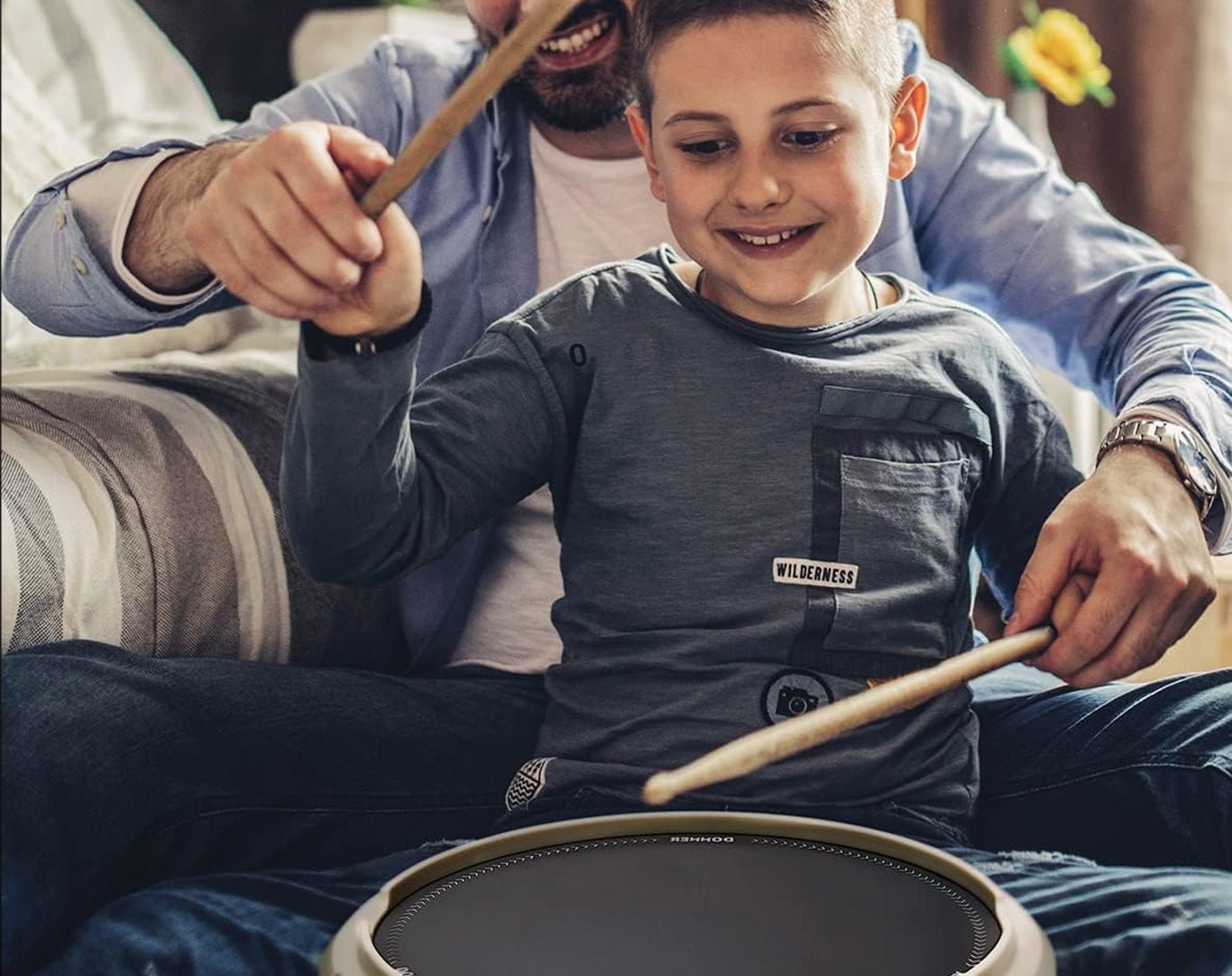 Donner 12" Drum Practice Pad With Sticks Grey DTB-1-GRY