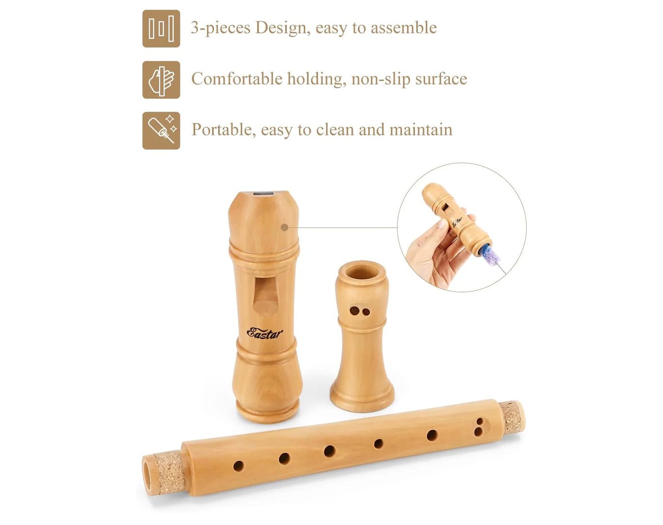 Eastar C Key Soprano Recorder Students Beginners ERD-31BM