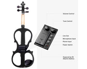 Freedom Student Electric Violin with Case Black White Natural EV31