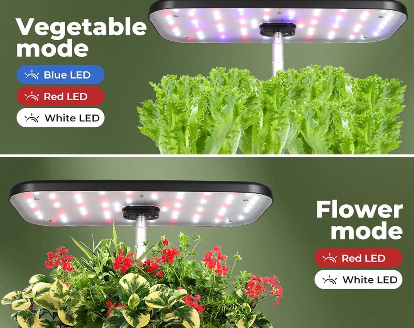 Hydroponic Growing System 12 Pots Indoor Garden with LED Grow Light