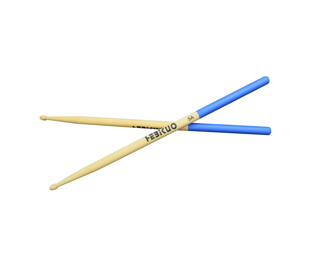12 Pack of 5A Maple Drumsticks with Rubber Grips Blue GB141-BLU
