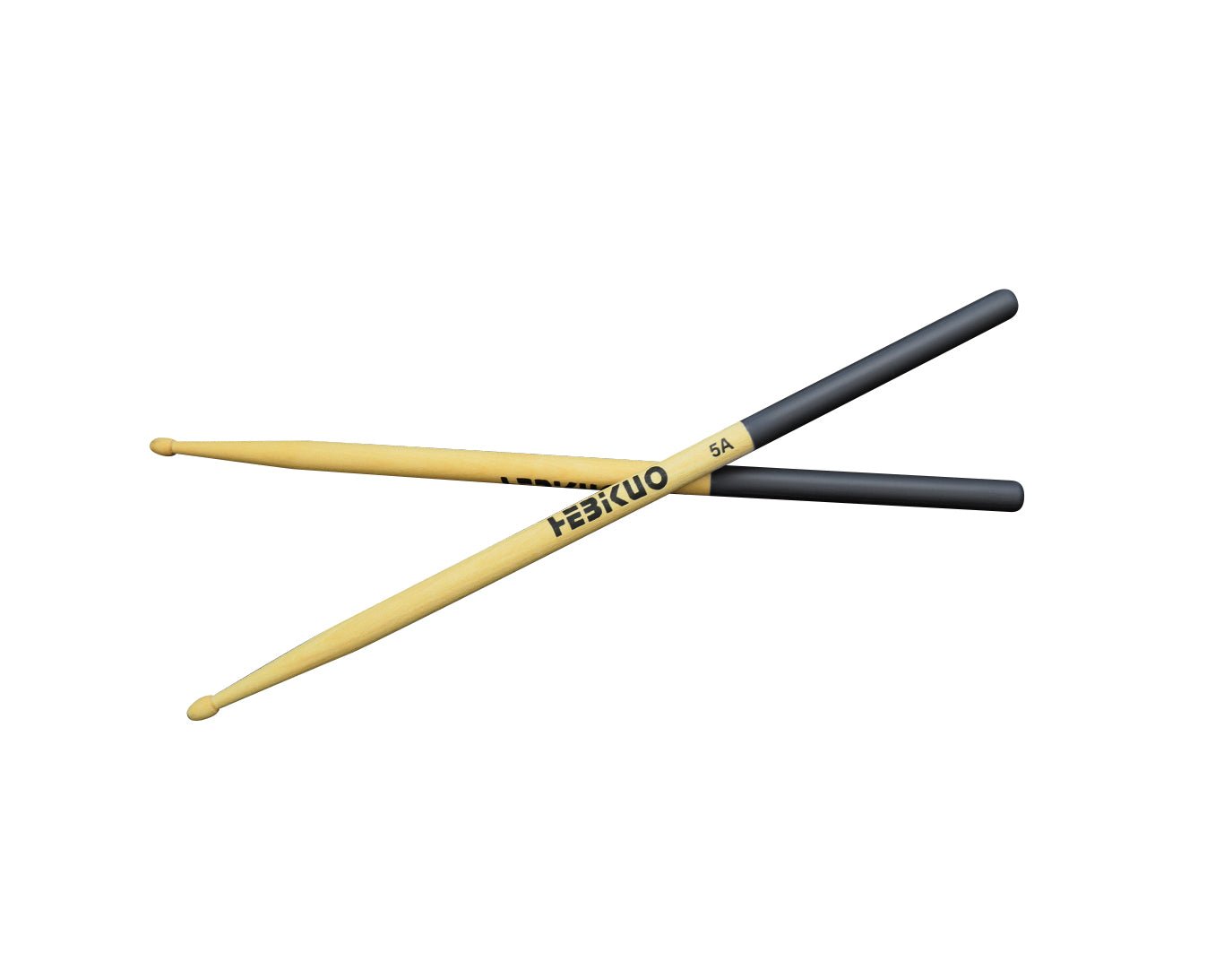 12 Pack of 5A Maple Drumsticks with Rubber Grips Black GB141-BLK