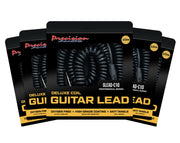 Precision Audio 5 Pack 10m Guitar Coil Cable 1/4" Jack Premium Lead GLEADC10X5