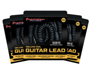 Precision Audio 5 Pack 5m Guitar Coil Cable 1/4" Jack Premium Lead GLEADC5X5