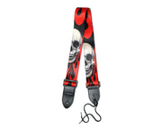 Freedom Guitar Strap Fire White Skull Electric Acoustic GSTRAP3-HT17