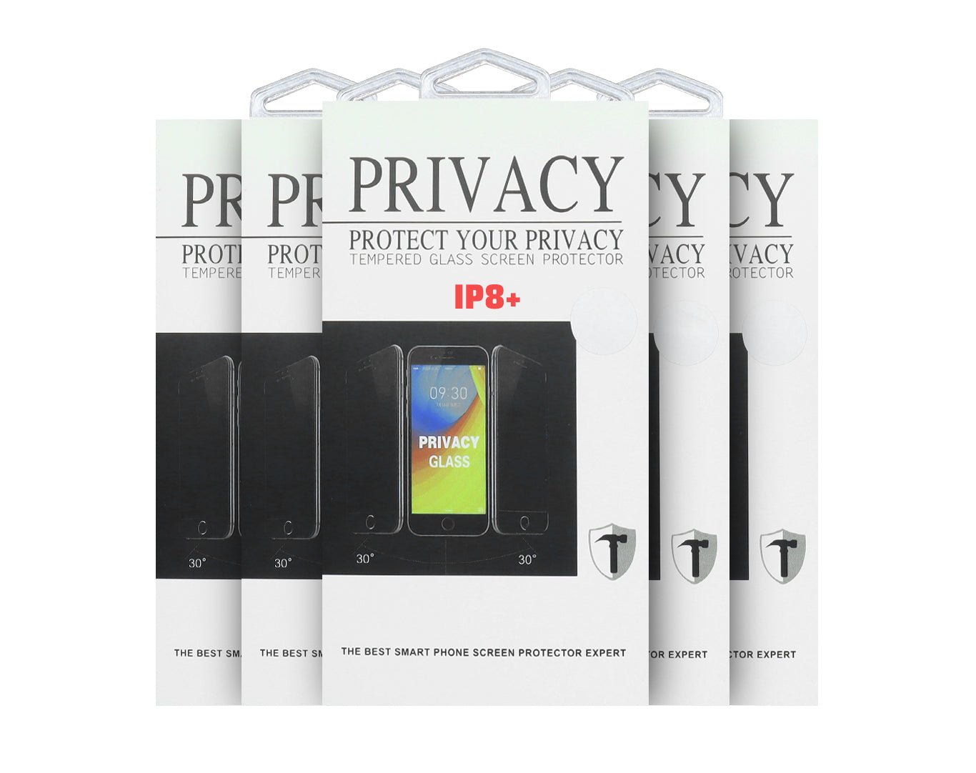 Bulk Pack of 10 iPhone 8+ Privacy Tempered Glass Screen Protector PGLASS-IP8+X10