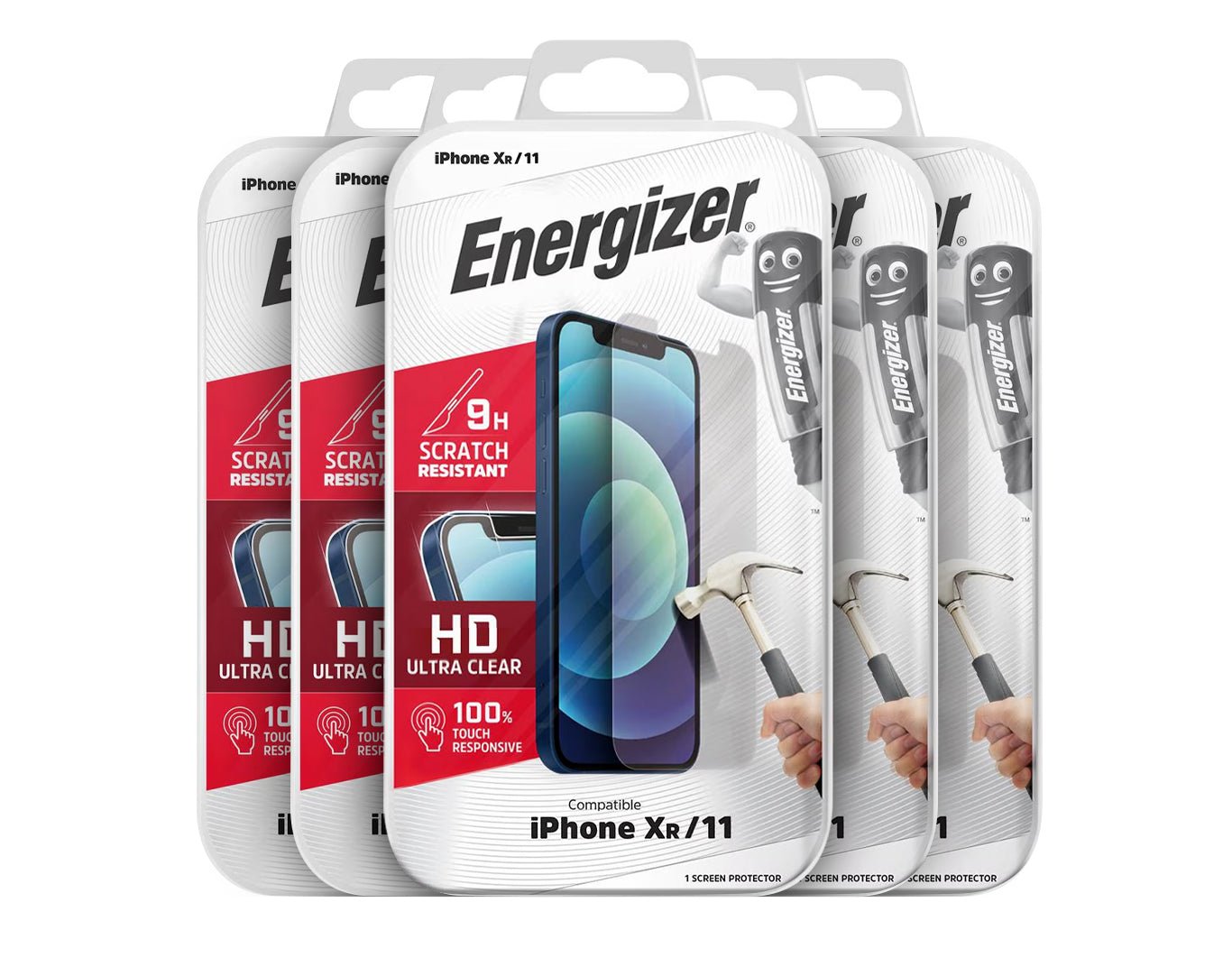 Bulk Pack of 10 ENERGIZER Glass Screen Protector For iPhone IPXRGLASSX10