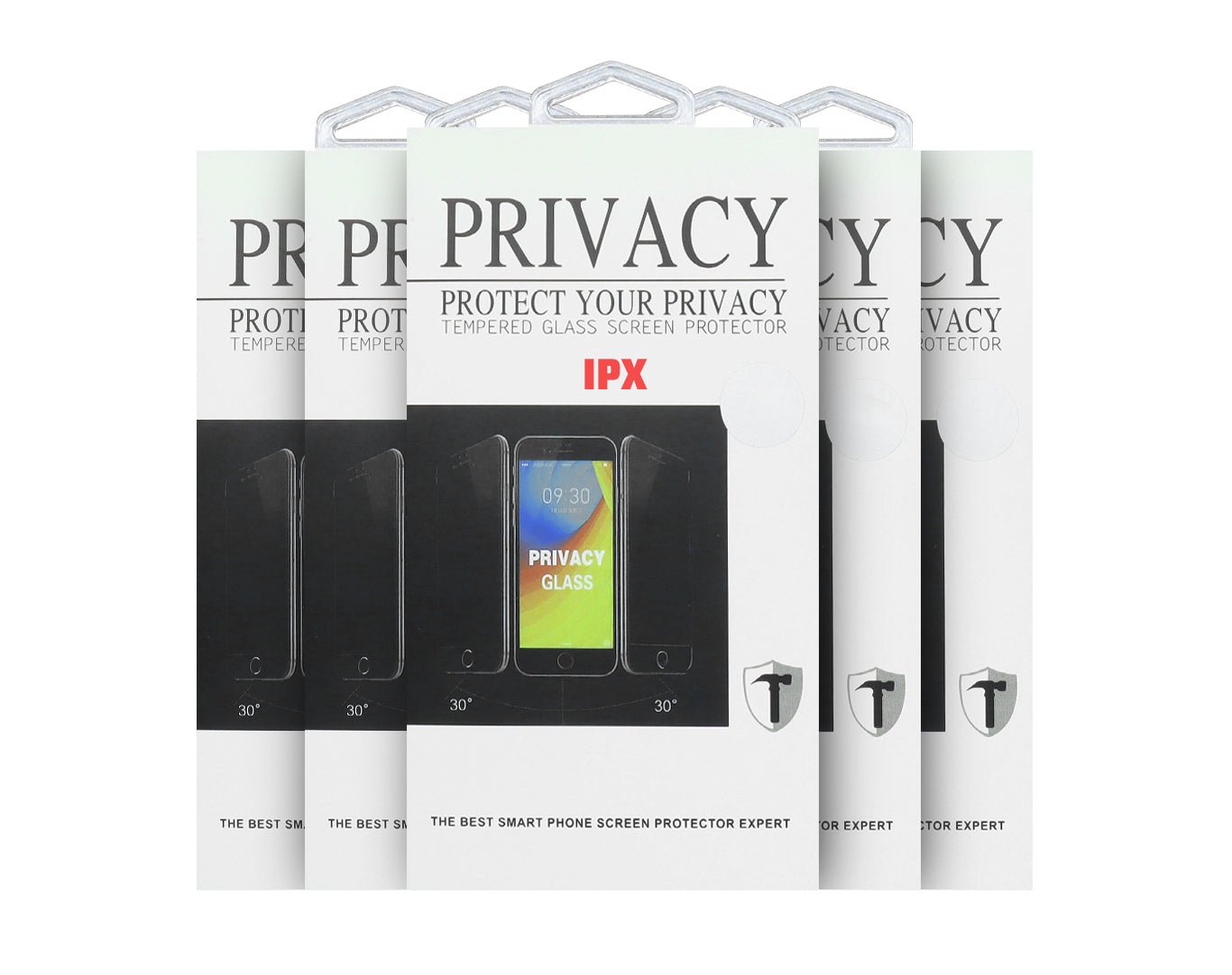 Bulk Pack of 10 iPhone X Privacy Tempered Glass Screen Protector PGLASS-IPX10