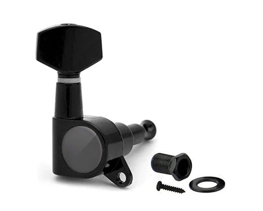 Tuning Pegs Machine Heads for Electric Guitars 6-in-Line Black 6pc K805B