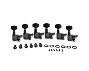 Tuning Pegs Machine Heads for Electric Guitars 6-in-Line Black 6pc K805B