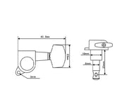 Tuning Pegs Machine Heads for Electric Guitars 6-in-Line Black 6pc K805B