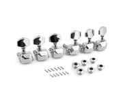 Tuning Pegs Semi-Closed Machine Heads for Acoustic Guitar Chrome 3L+3R Set 6pc K807