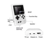 400 Game Handheld Mini Retro Gaming Console 3" Screen White KOS25002-WHT