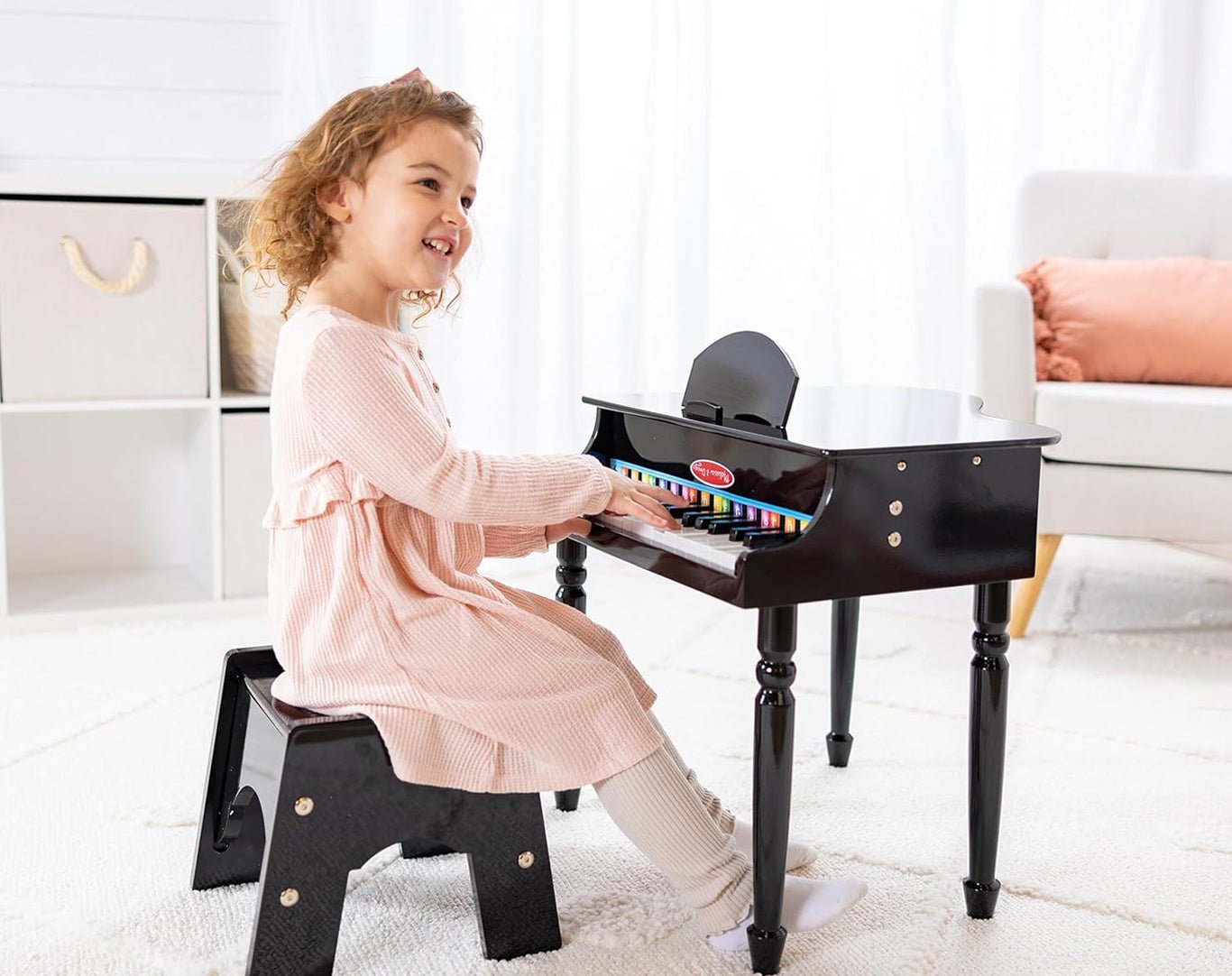 Melissa & Doug Kids Grand Piano with Stool Learn To Play
