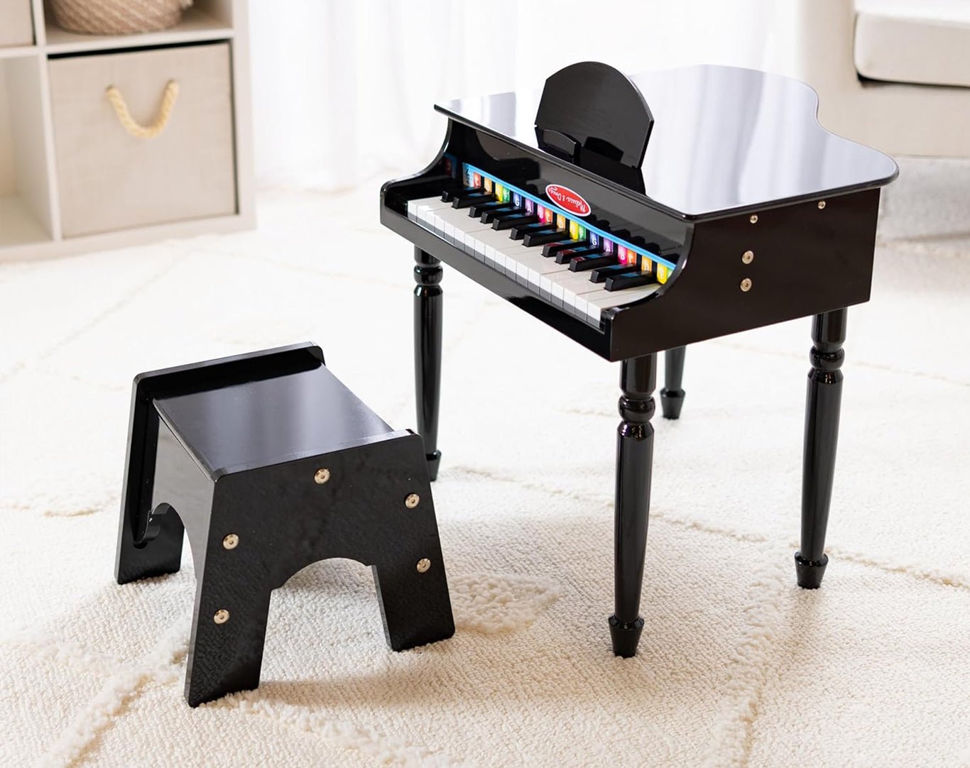 Melissa & Doug Kids Grand Piano with Stool Learn To Play