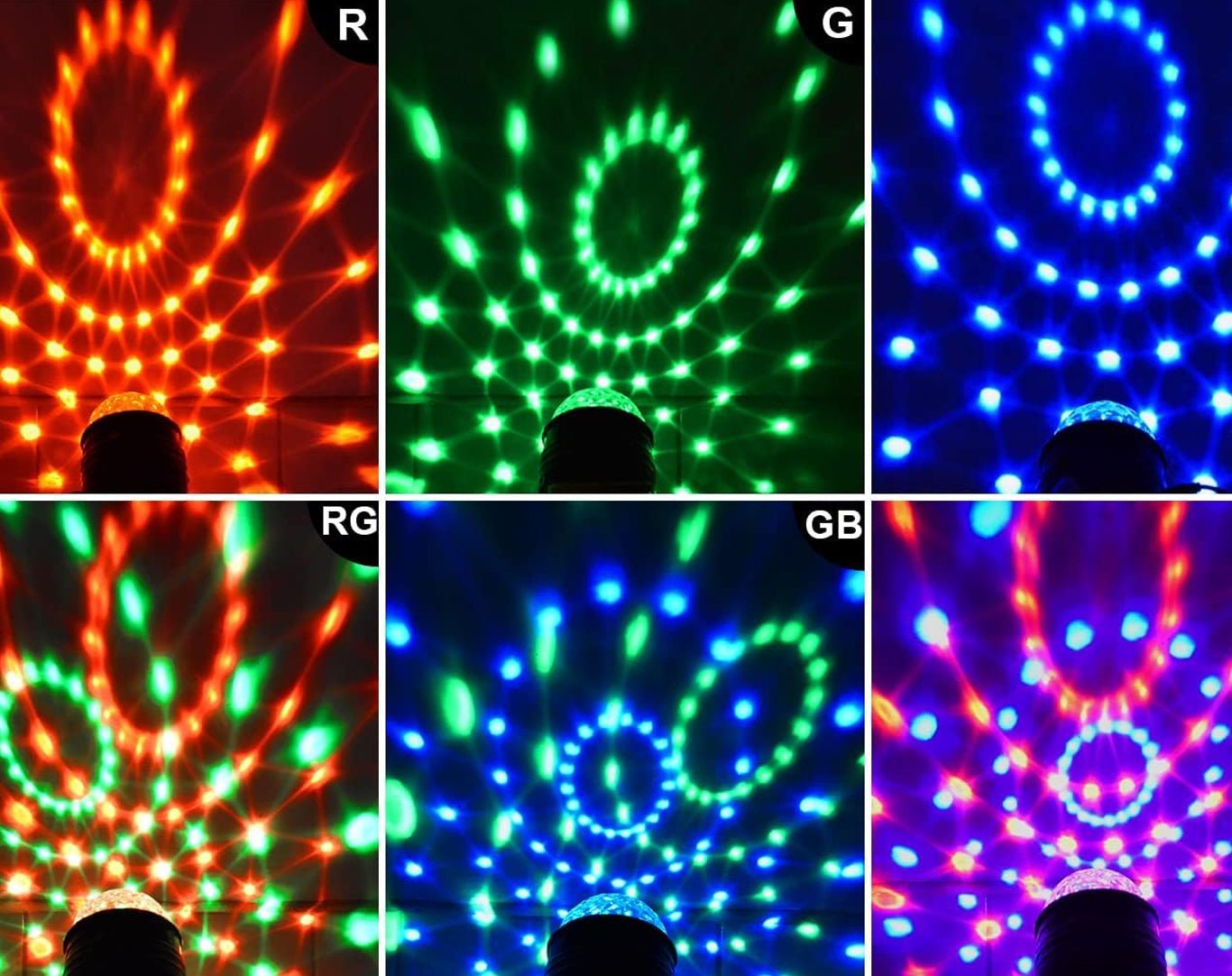 RGB LED Mini Disco Party Light Glow Ball Mounting Bracket YSH-029-NR