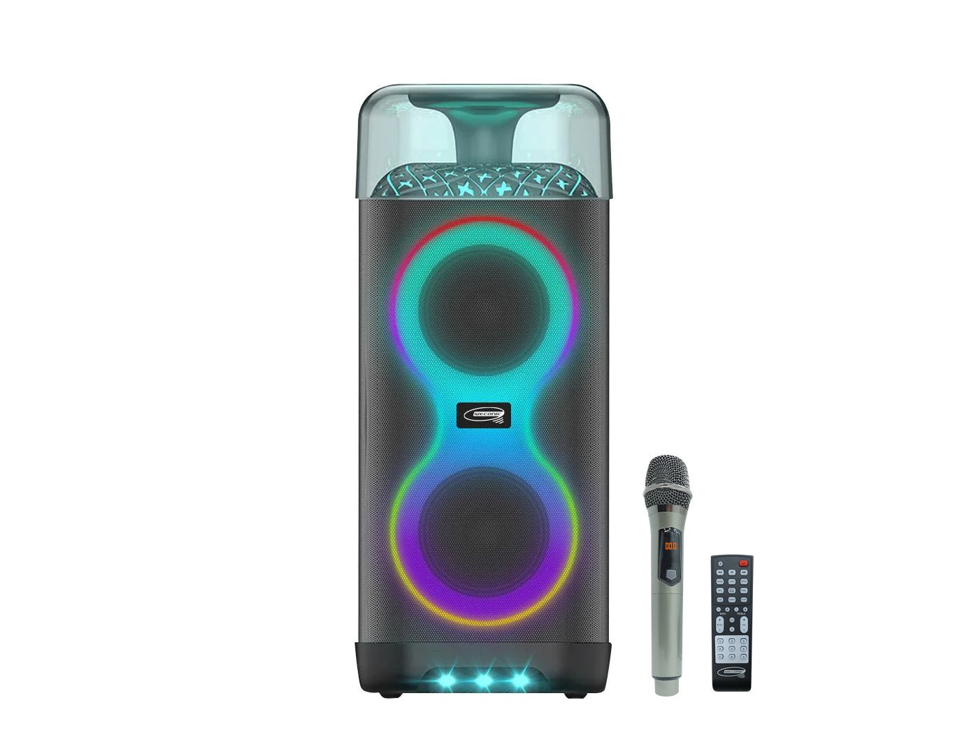 WECONIC 400W Portable Bluetooth Karaoke Speaker Clear Dome Light LG-665