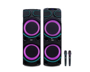 EDEN Twin Bluetooth Karaoke Speaker Towers Dual Wireless Microphones ED1001