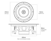 Weconic 6" Rimless Ceiling Speakers 160W Commercial Grade Easy Install Pair LGC63