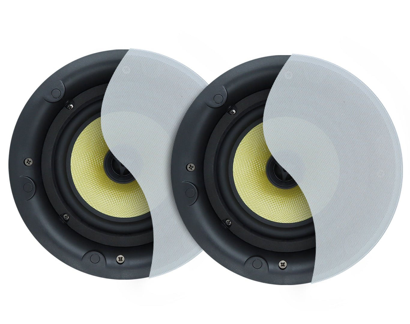 Weconic 8" Rimless Ceiling Speakers 200W Commercial Grade Easy Install Pair LGC83