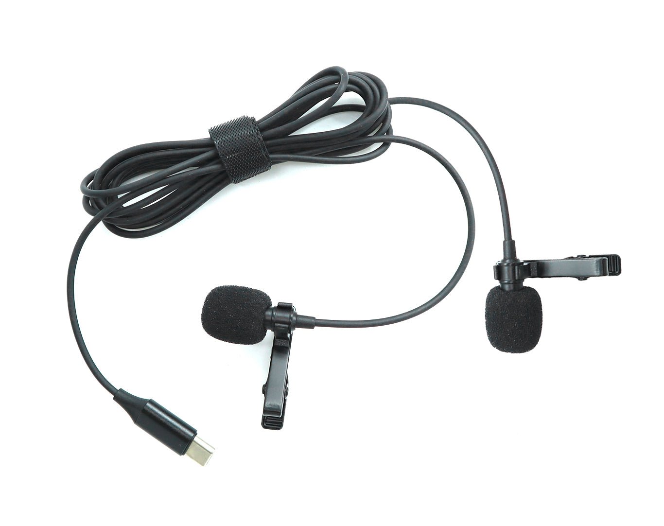 Dual Lapel Microphone Type-C Clip On Interview Podcast Lavalier TM-MB20D