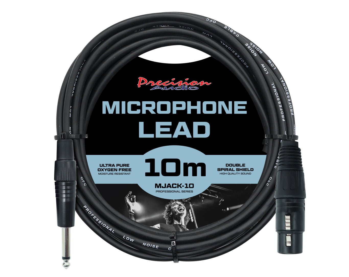 Precision Audio 1/4" to XLR Studio Stage Microphone Lead 10m MJACK10