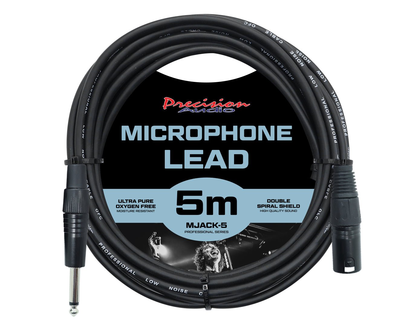 Precision Audio 1/4" to XLR Studio Stage Microphone Lead 5m MJACK5
