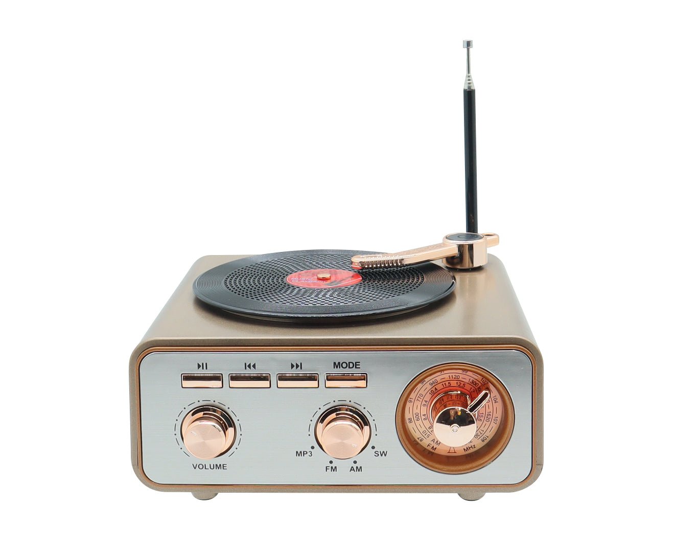 CMIK Portable Radio Retro Bluetooth Speaker AM FM SW Gold MK-626BT-GLD