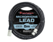 Precision Audio XLR To XLR Studio Stage Microphone Lead 5m MLEAD5