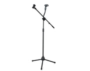 Dual Microphone Stand Flexible Gooseneck Adjustable Height Boom Arm MS-108