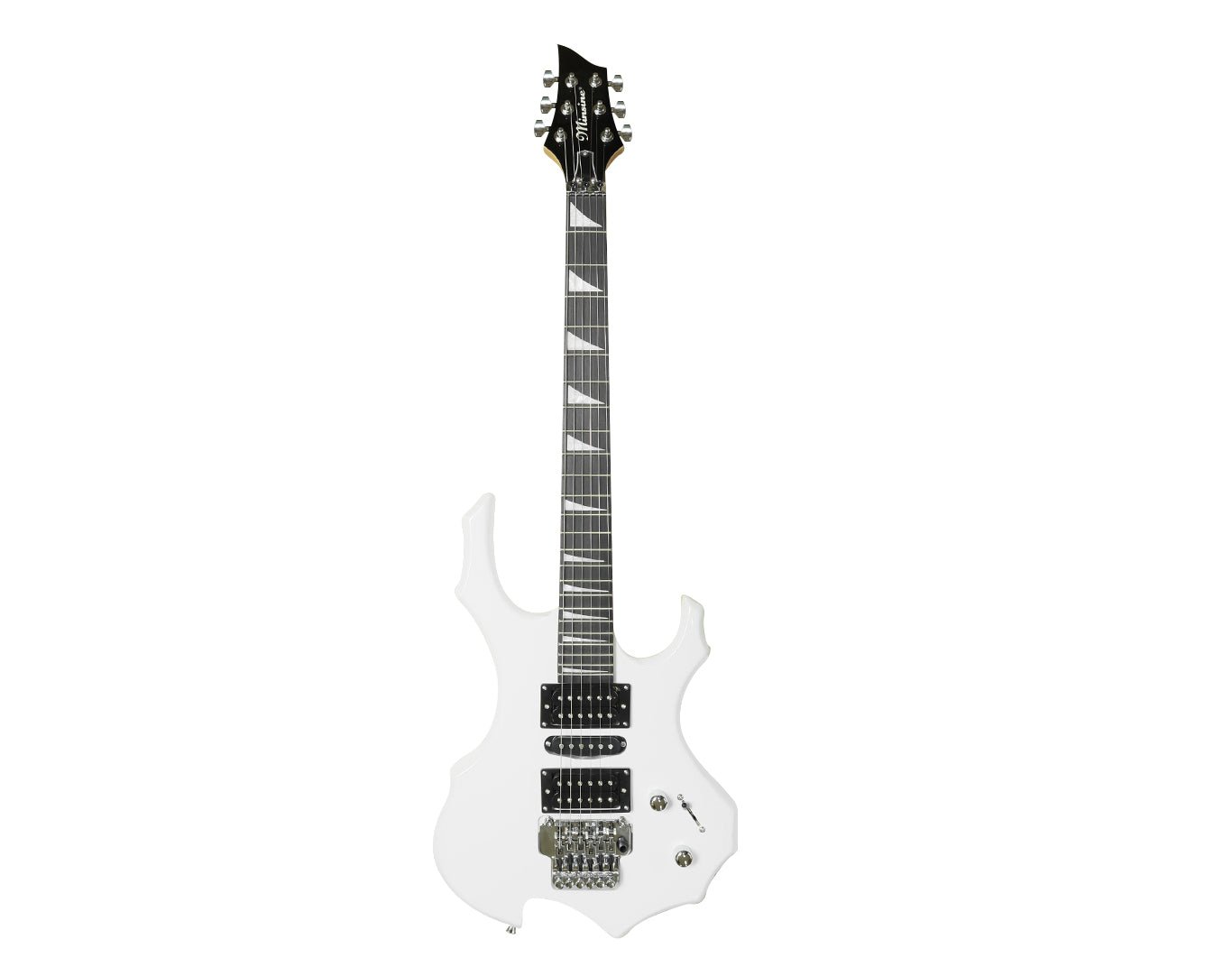 Minsine 6 String Electric Guitar White 3m Cable Tremolo Arm MS-200-WHT