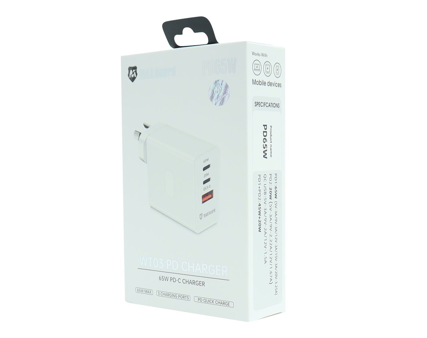 Maxguard 65W Three Port Fast Charger + Magsafe 2 Cable Laptop Charger